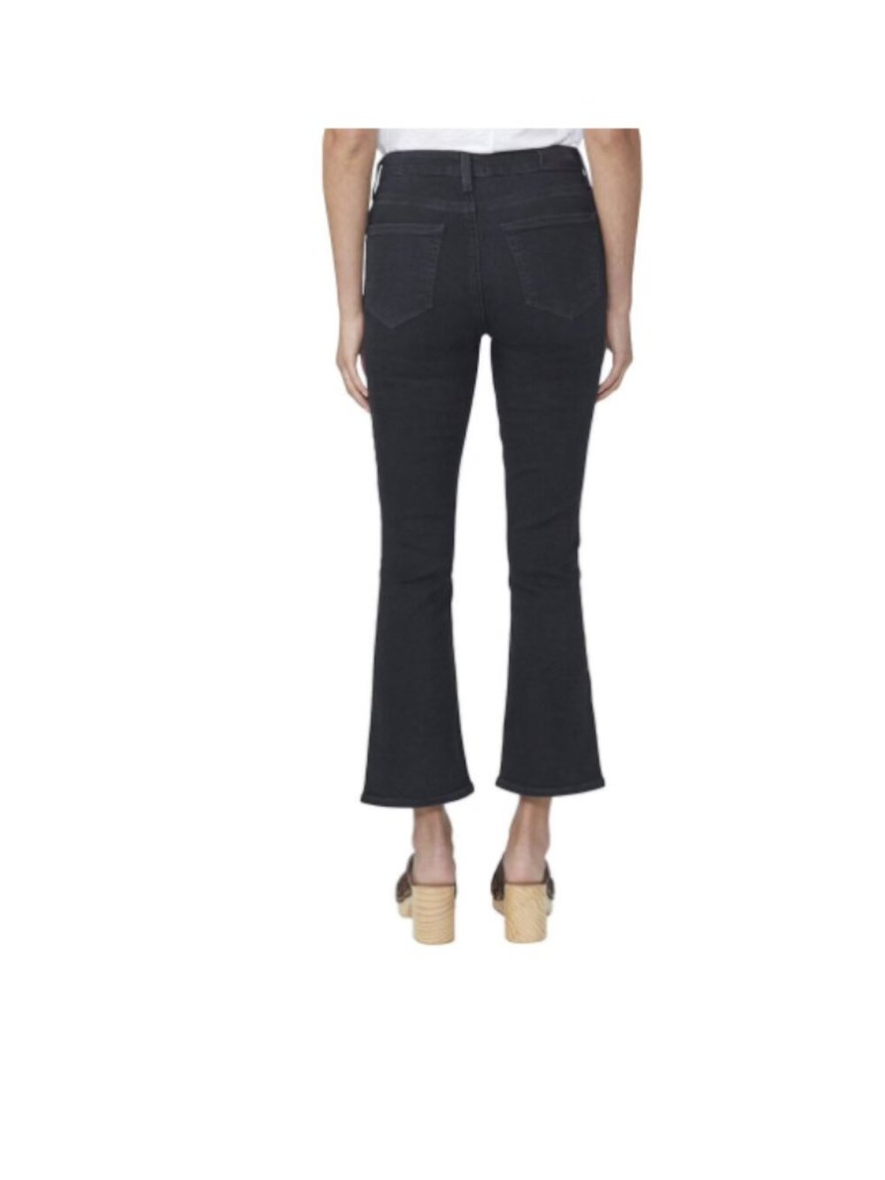 Paige Colette Crop Flare Jeans Size 27 Mid Rise Charcoal Black Denim Stretch - Picture 2 of 8